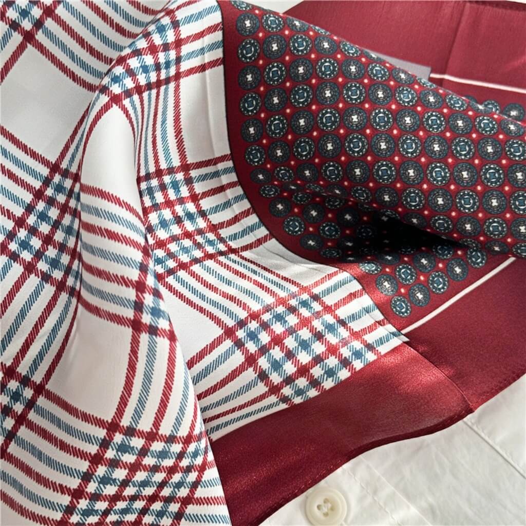 MaraSilk Pure Mulberry Silk Scarf Square Crepe Satin MS07-7