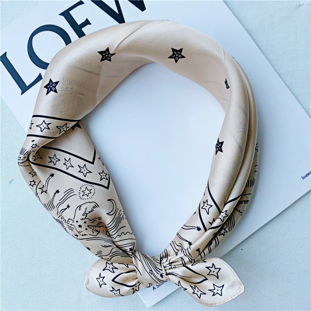 MaraSilk Pure Mulberry Silk Scarf Square Crepe Satin MS08-4