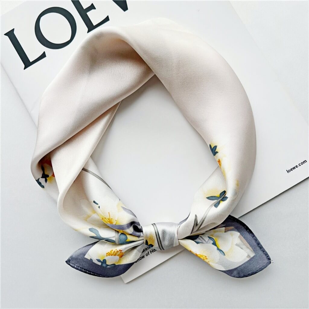 MaraSilk Pure Mulberry Silk Scarf Square Crepe Satin MS09-10