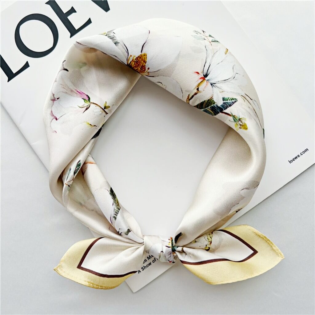 MaraSilk Pure Mulberry Silk Scarf Square Crepe Satin MS09-13