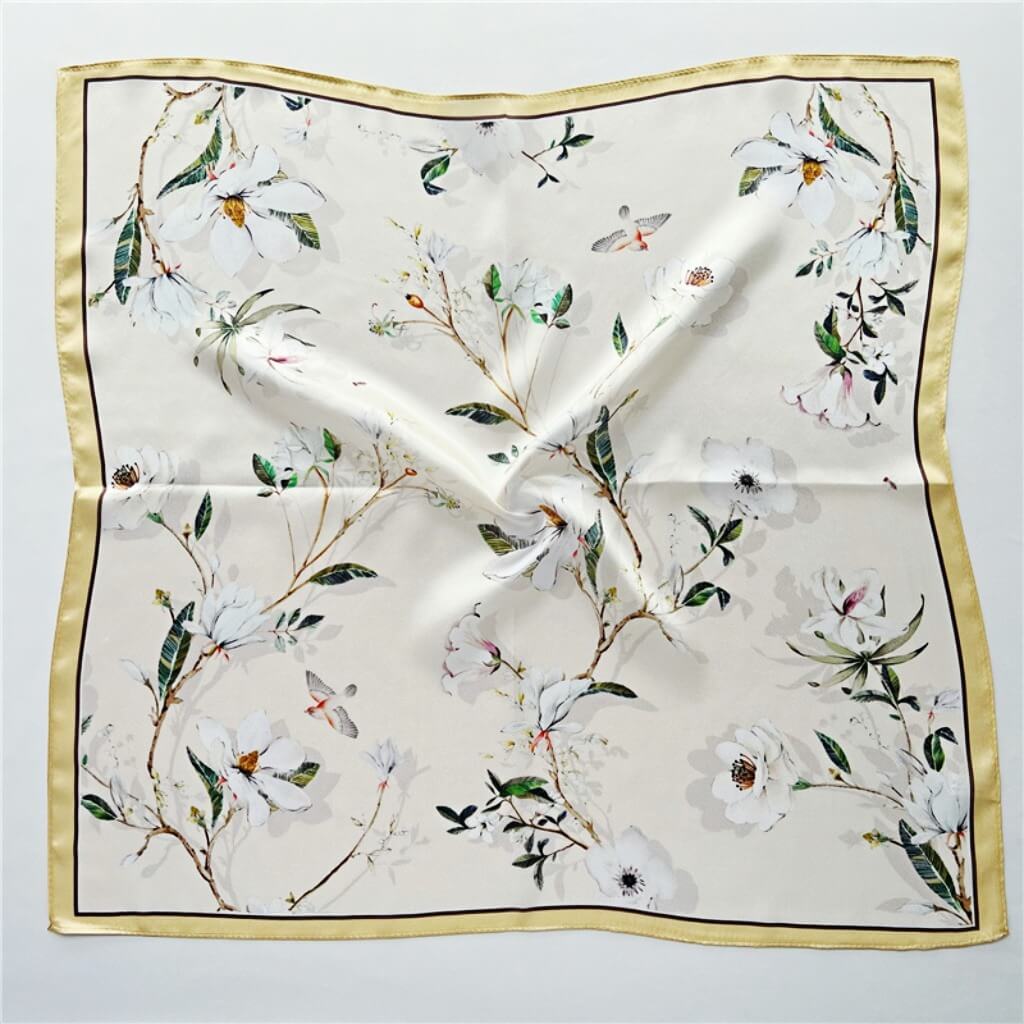 MaraSilk Pure Mulberry Silk Scarf Square Crepe Satin MS09-15