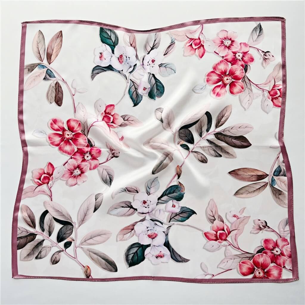 MaraSilk Pure Mulberry Silk Scarf Square Crepe Satin MS09-18