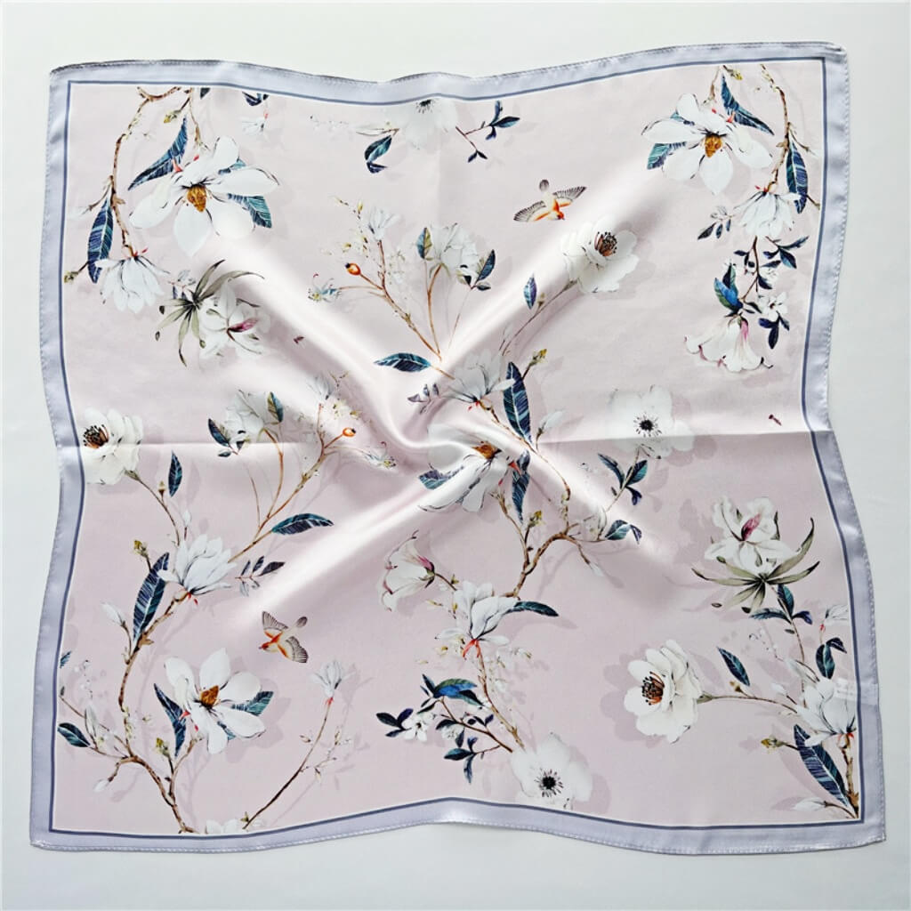 MaraSilk Pure Mulberry Silk Scarf Square Crepe Satin MS09-21