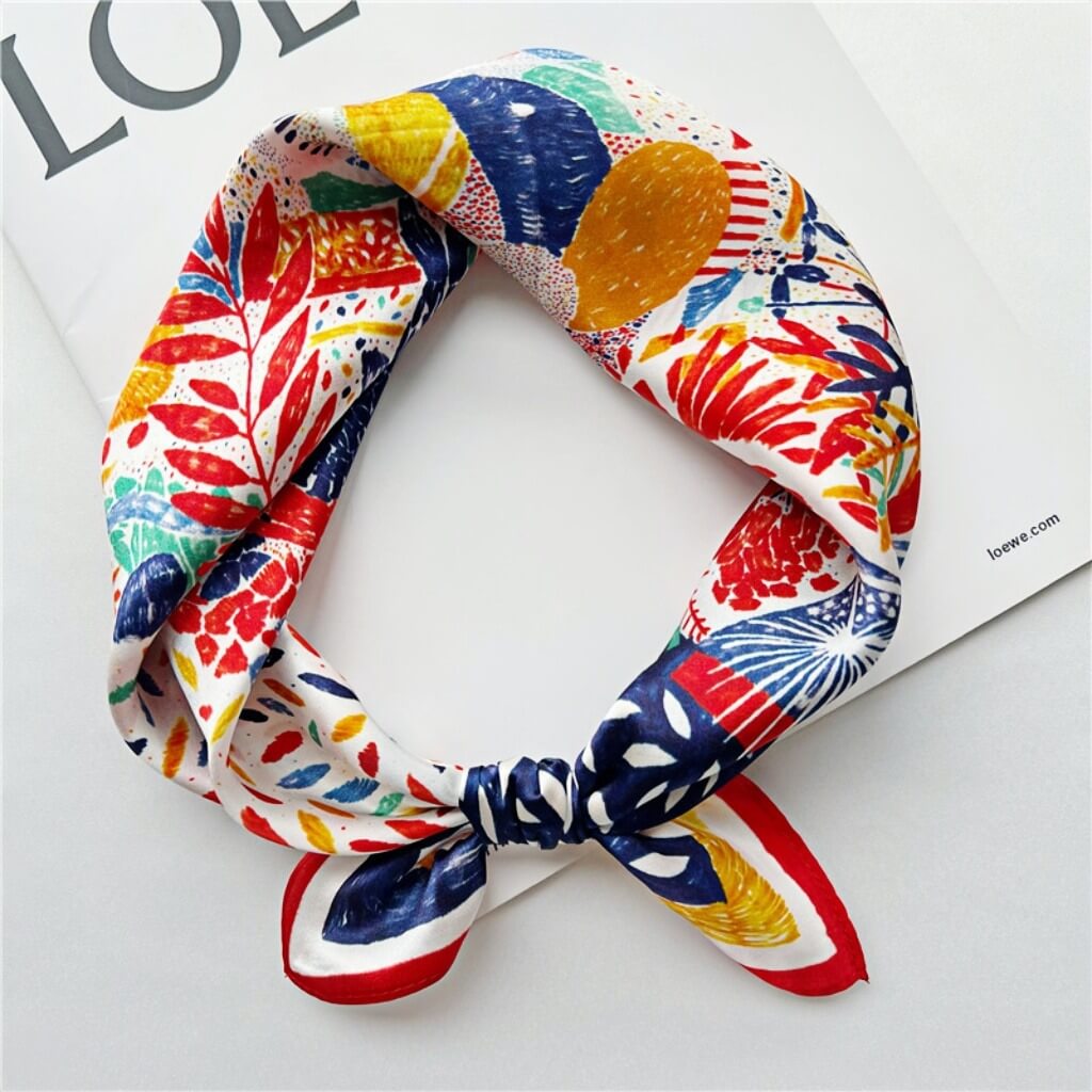 MaraSilk Pure Mulberry Silk Scarf Square Crepe Satin MS09-4