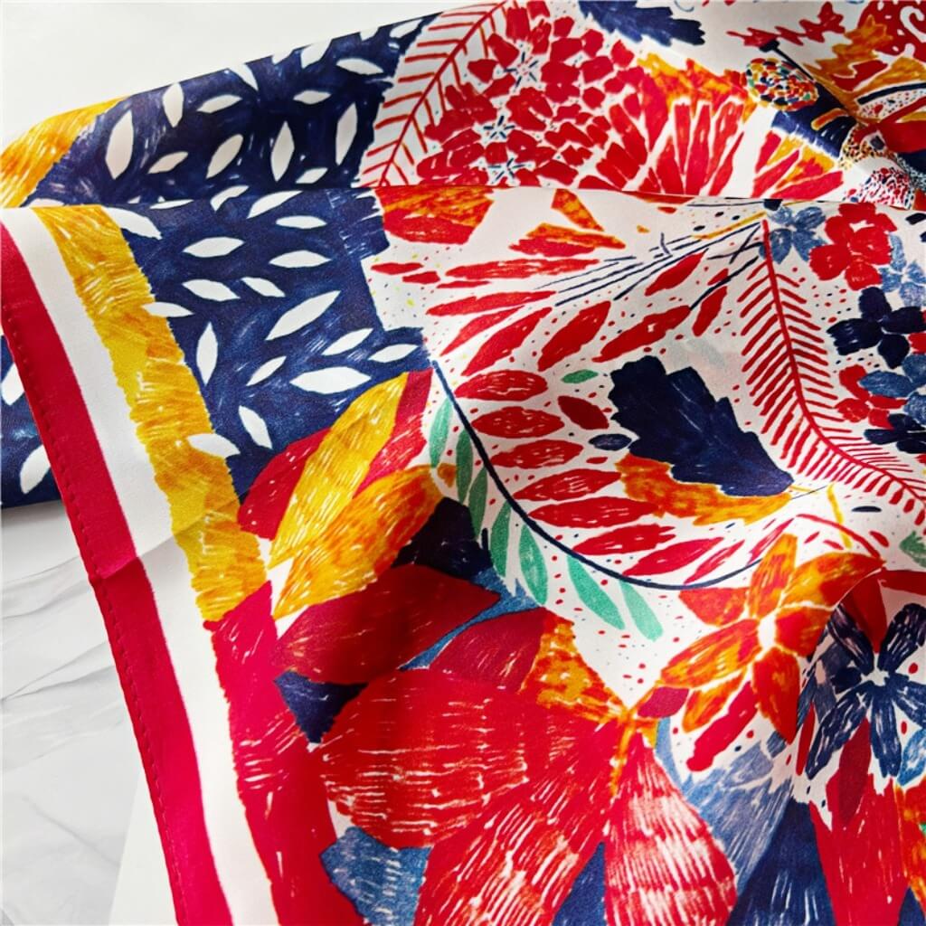 MaraSilk Pure Mulberry Silk Scarf Square Crepe Satin MS09-5