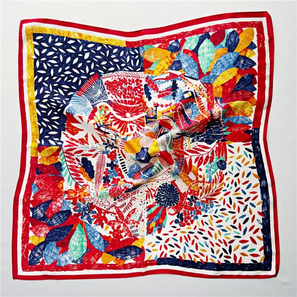 MaraSilk Pure Mulberry Silk Scarf Square Crepe Satin MS09-6