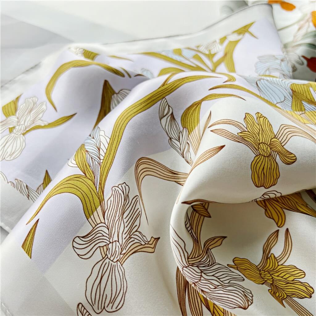 MaraSilk Pure Mulberry Silk Scarf Square Crepe Satin MS09-8