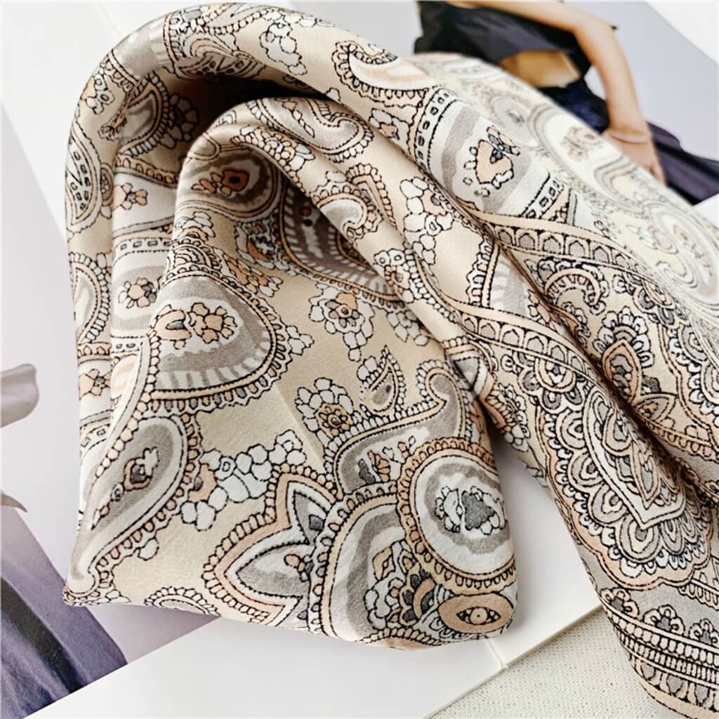 MaraSilk Pure Mulberry Silk Scarf Square Crepe Satin MS10-11
