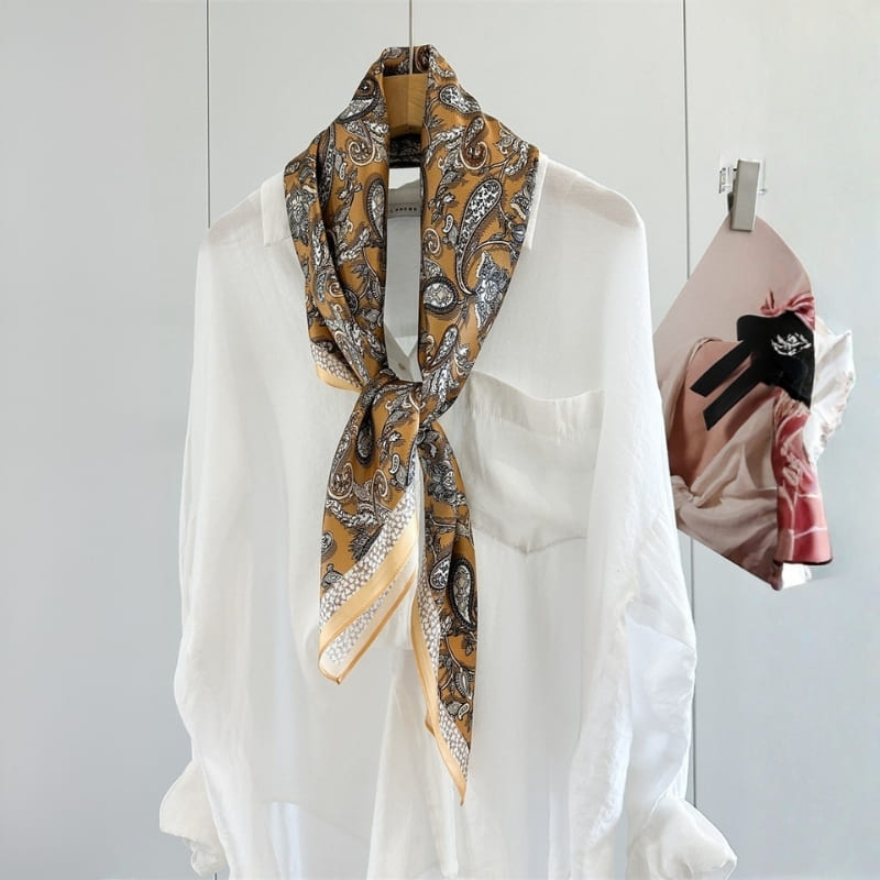 MaraSilk Pure Mulberry Silk Scarf - Square Crepe Satin MS1018