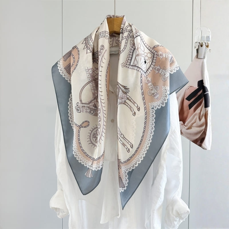 MaraSilk Pure Mulberry Silk Scarf - Square Crepe Satin MS1019