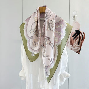 MaraSilk Pure Mulberry Silk Scarf - Square Crepe Satin MS1019