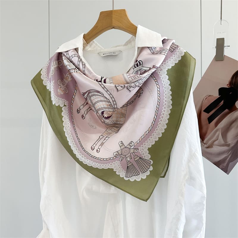 MaraSilk Pure Mulberry Silk Scarf - Square Crepe Satin MS1019