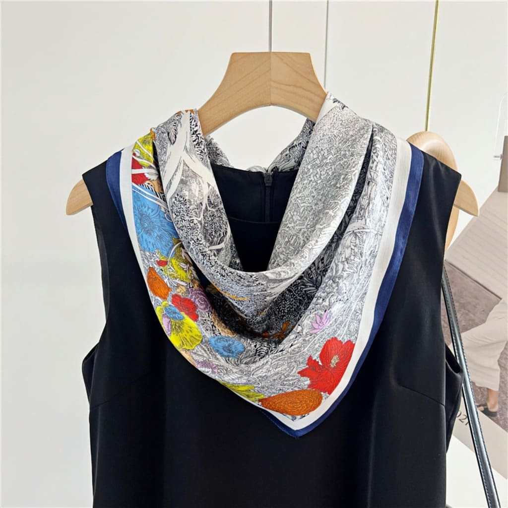 MaraSilk Pure Mulberry Silk Scarf - Square Crepe Satin MS102