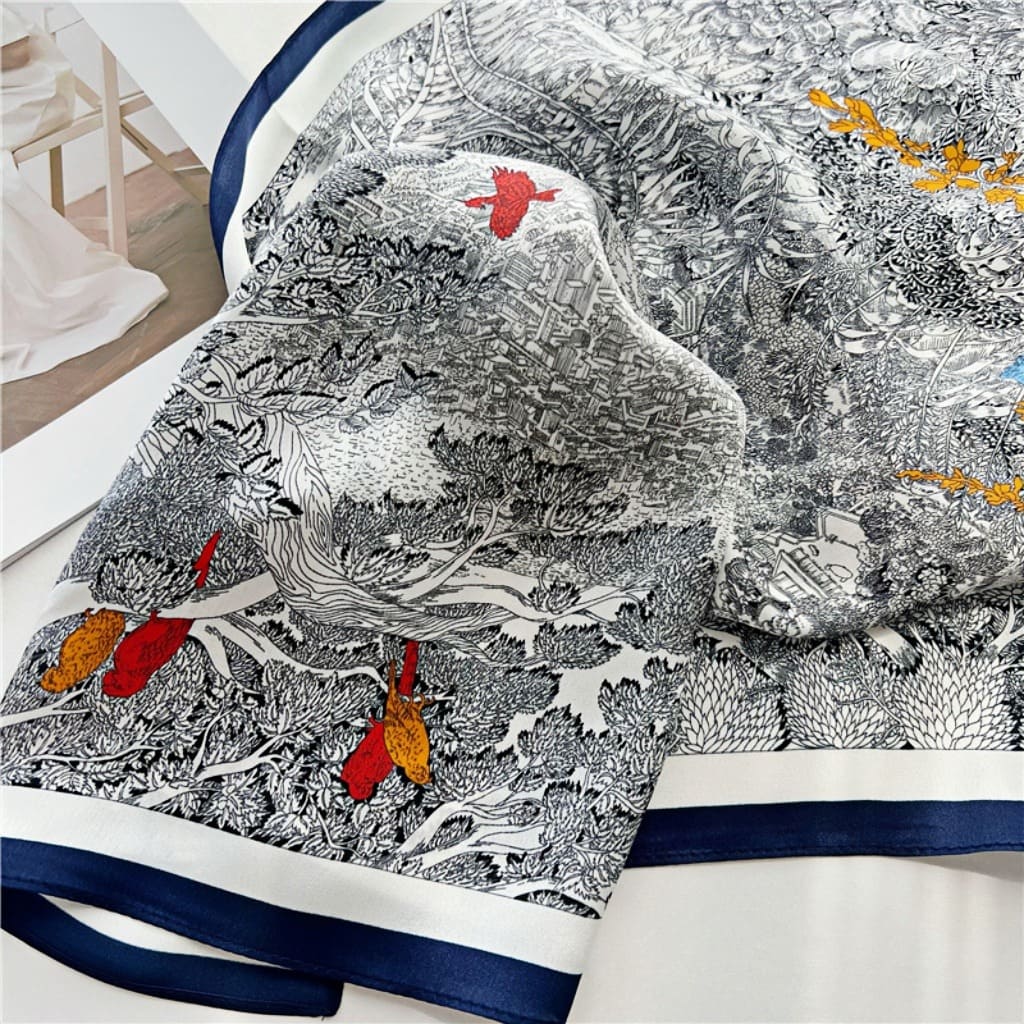 MaraSilk Pure Mulberry Silk Scarf - Square Crepe Satin MS102