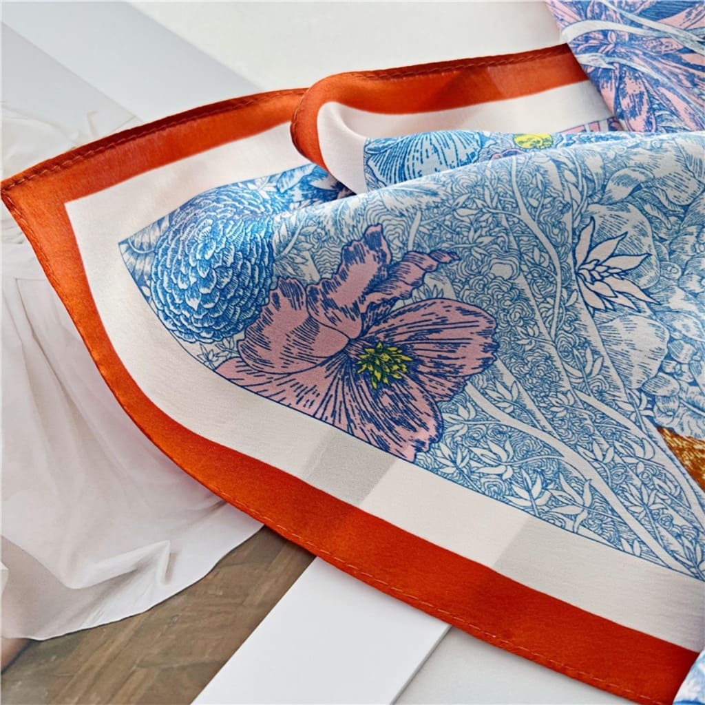 MaraSilk Pure Mulberry Silk Scarf - Square Crepe Satin MS102