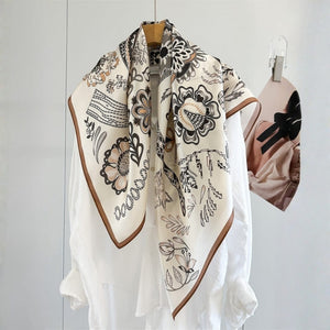 MaraSilk Pure Mulberry Silk Scarf - Square Crepe Satin MS1020