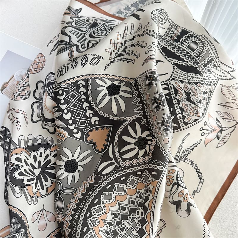 MaraSilk Pure Mulberry Silk Scarf - Square Crepe Satin MS1020