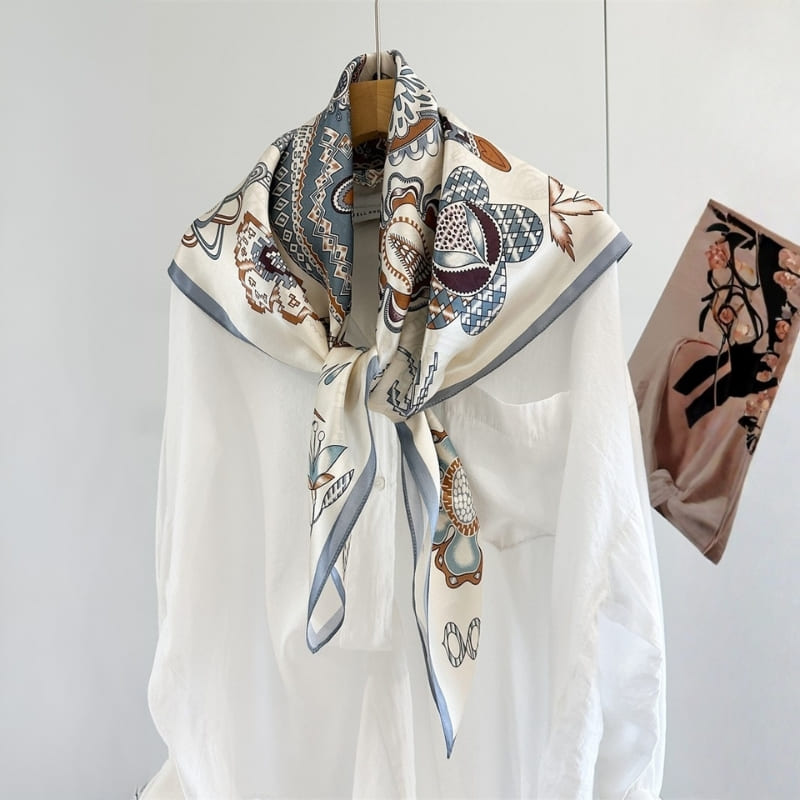 MaraSilk Pure Mulberry Silk Scarf - Square Crepe Satin MS1020