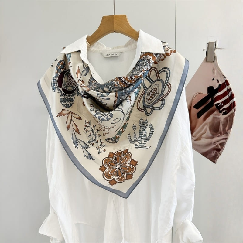 MaraSilk Pure Mulberry Silk Scarf - Square Crepe Satin MS1020