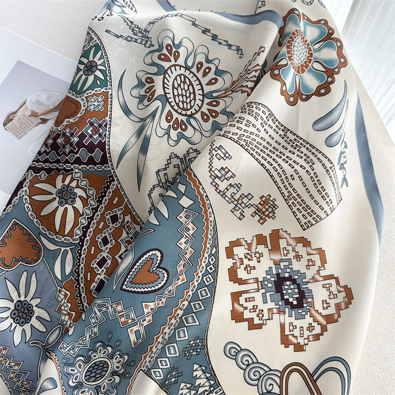 MaraSilk Pure Mulberry Silk Scarf - Square Crepe Satin MS1020