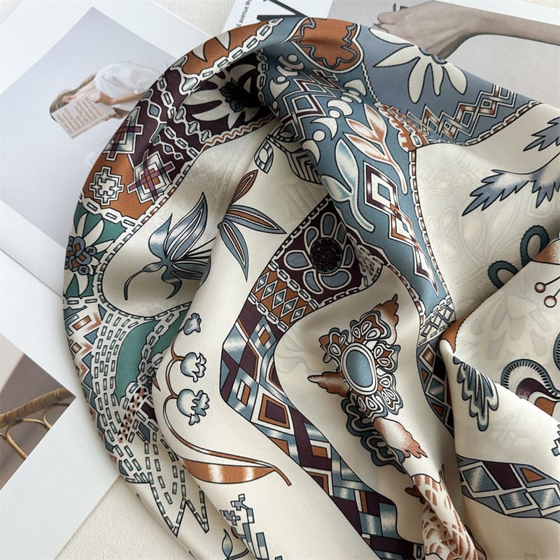 MaraSilk Pure Mulberry Silk Scarf - Square Crepe Satin MS1020