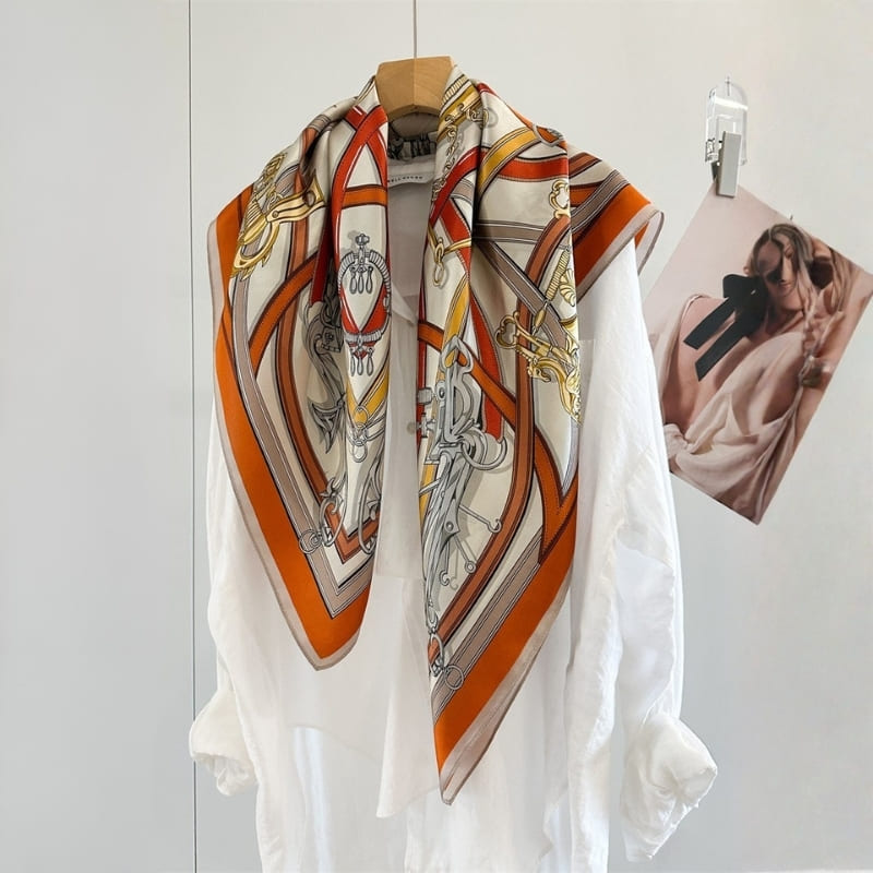 MaraSilk Pure Mulberry Silk Scarf - Square Crepe Satin MS1021