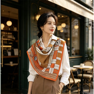 MaraSilk Pure Mulberry Silk Scarf - Square Crepe Satin MS1022