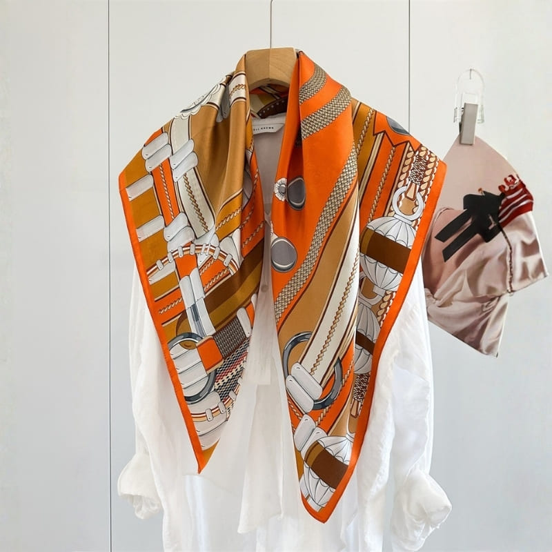 MaraSilk Pure Mulberry Silk Scarf - Square Crepe Satin MS1022