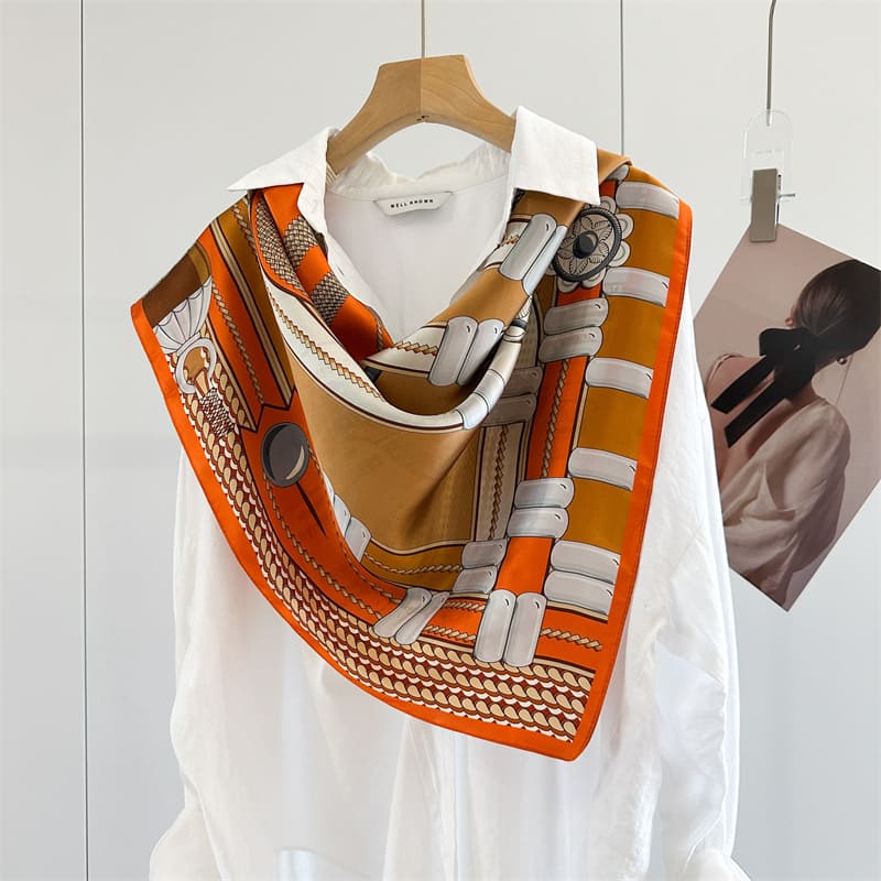 MaraSilk Pure Mulberry Silk Scarf - Square Crepe Satin MS1022