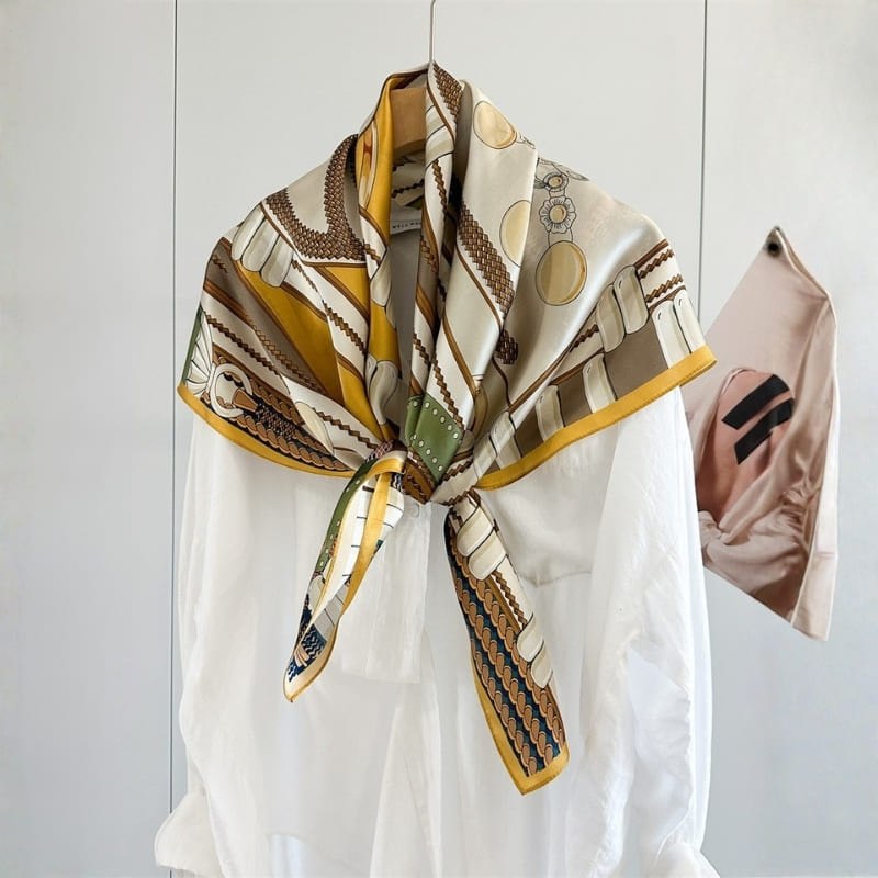 MaraSilk Pure Mulberry Silk Scarf - Square Crepe Satin MS1022