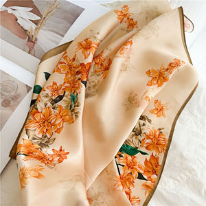 MaraSilk Pure Mulberry Silk Scarf - Square Crepe Satin MS104