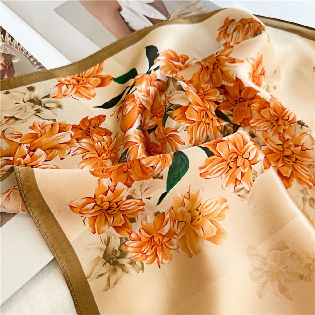 MaraSilk Pure Mulberry Silk Scarf - Square Crepe Satin MS104