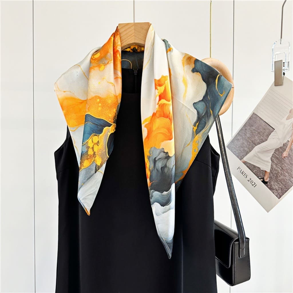 MaraSilk Pure Mulberry Silk Scarf - Square Crepe Satin MS104