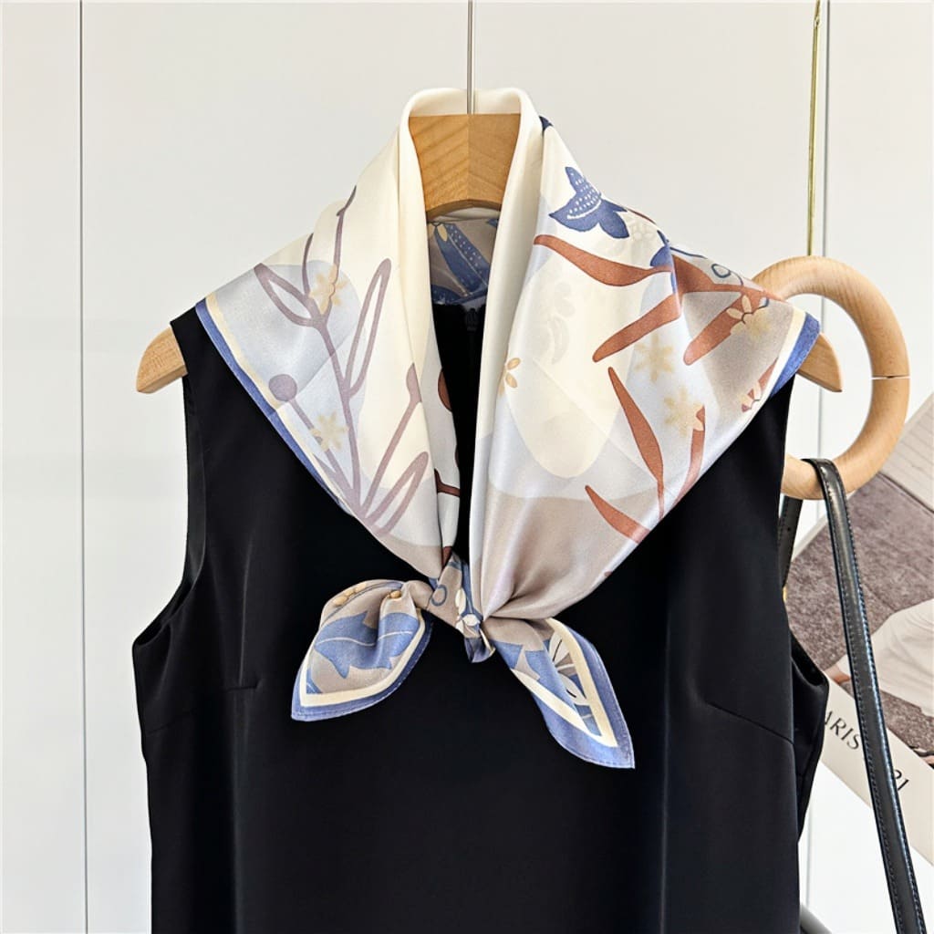 MaraSilk Pure Mulberry Silk Scarf - Square Crepe Satin MS104