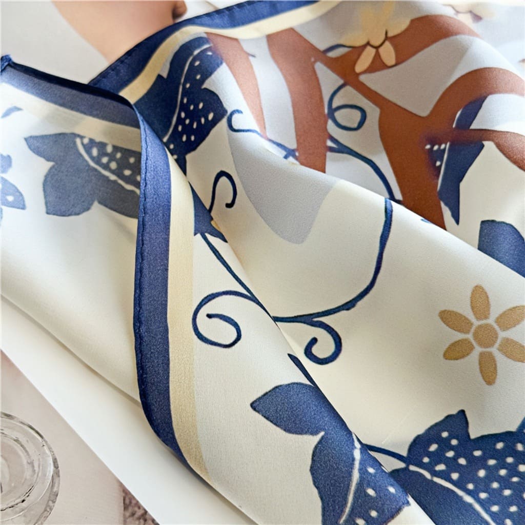 MaraSilk Pure Mulberry Silk Scarf - Square Crepe Satin MS104