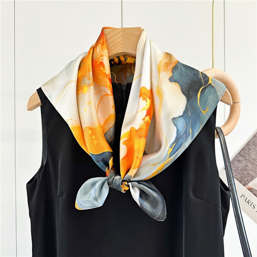 MaraSilk Pure Mulberry Silk Scarf - Square Crepe Satin MS104