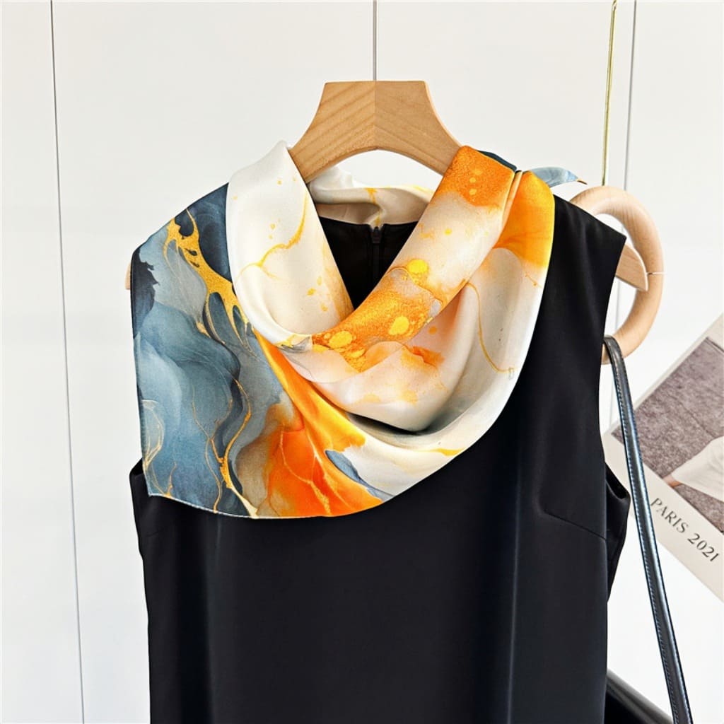 MaraSilk Pure Mulberry Silk Scarf - Square Crepe Satin MS104