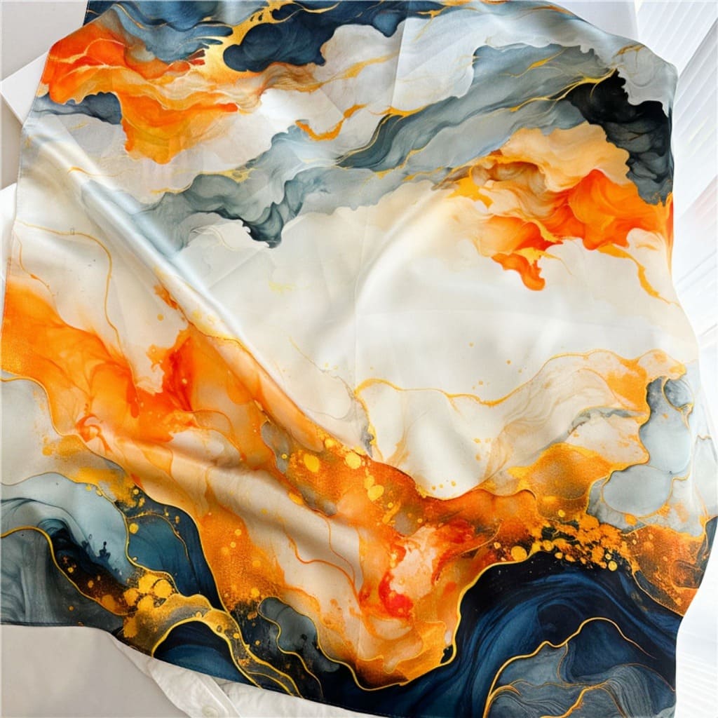 MaraSilk Pure Mulberry Silk Scarf - Square Crepe Satin MS104