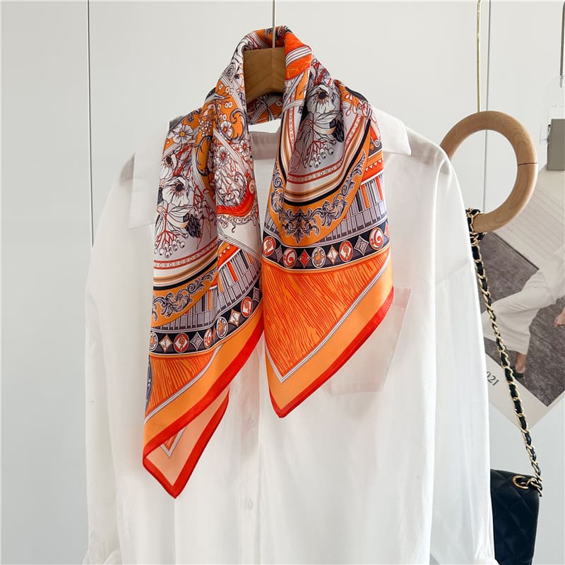 MaraSilk Pure Mulberry Silk Scarf - Square Crepe Satin MS106