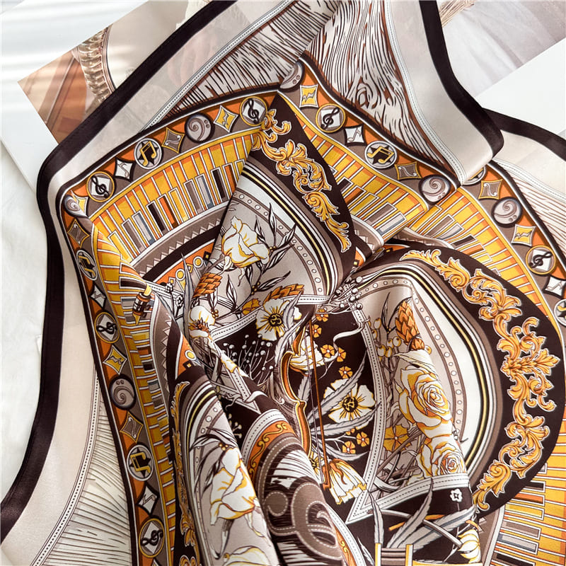 MaraSilk Pure Mulberry Silk Scarf - Square Crepe Satin MS106