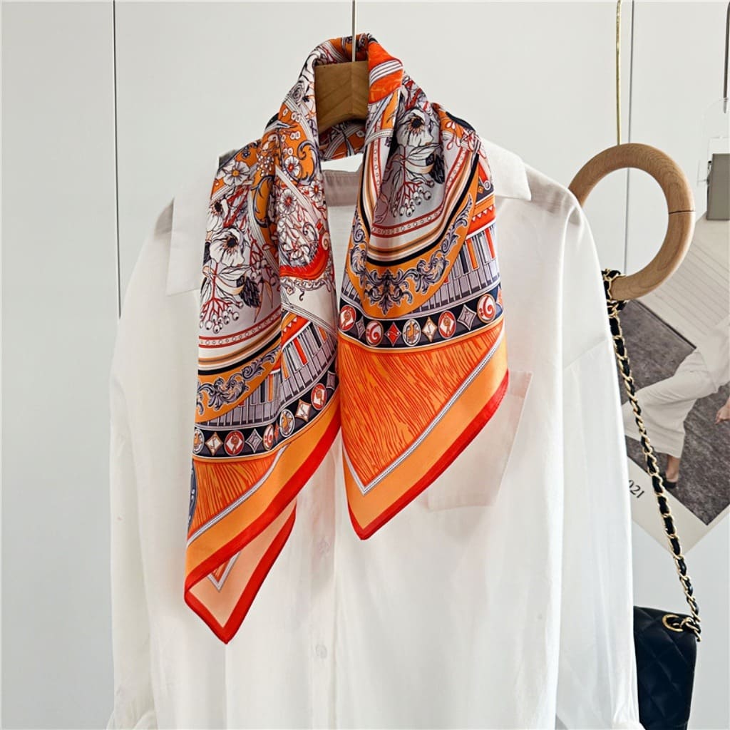 MaraSilk Pure Mulberry Silk Scarf - Square Crepe Satin MS106