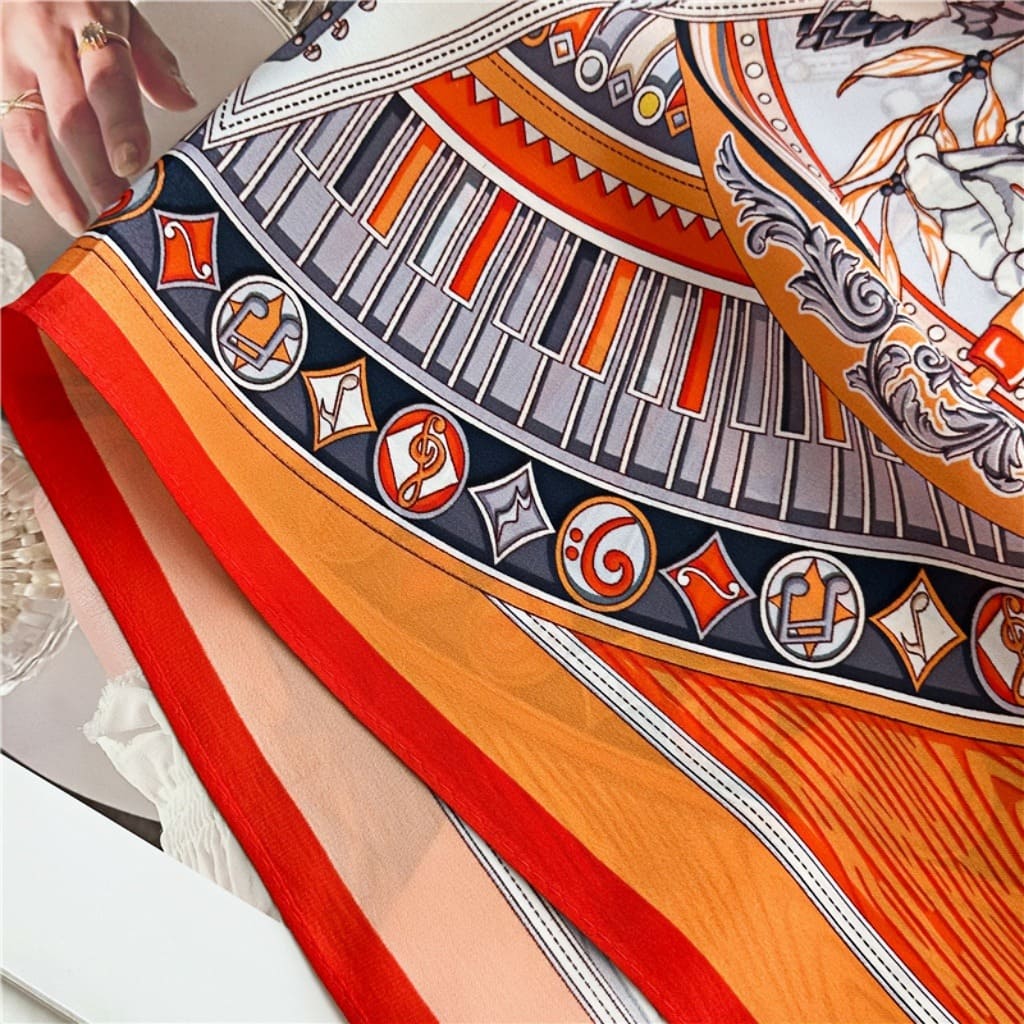 MaraSilk Pure Mulberry Silk Scarf - Square Crepe Satin MS106