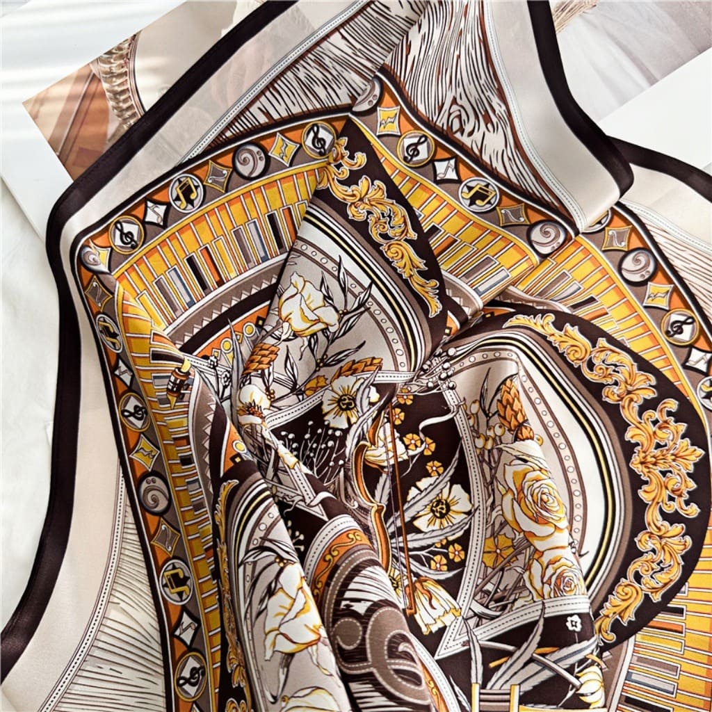 MaraSilk Pure Mulberry Silk Scarf - Square Crepe Satin MS106