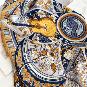 MaraSilk Pure Mulberry Silk Scarf - Square Crepe Satin MS106