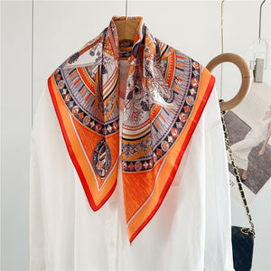 MaraSilk Pure Mulberry Silk Scarf - Square Crepe Satin MS106