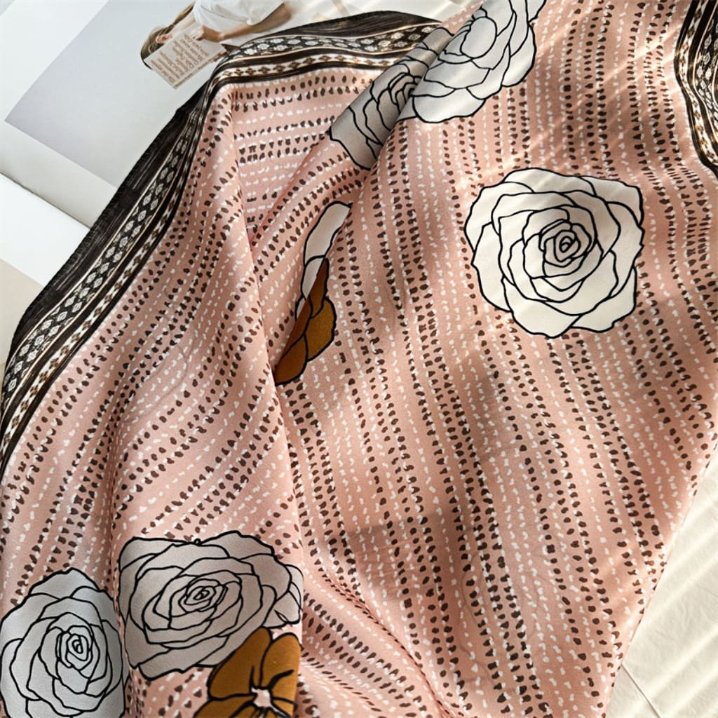 MaraSilk Pure Mulberry Silk Scarf - Square Crepe Satin MS107