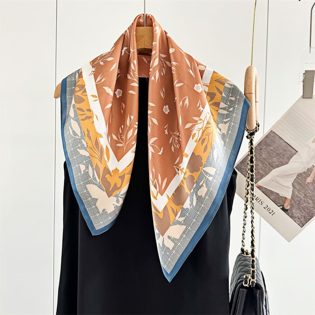 MaraSilk Pure Mulberry Silk Scarf - Square Crepe Satin MS109