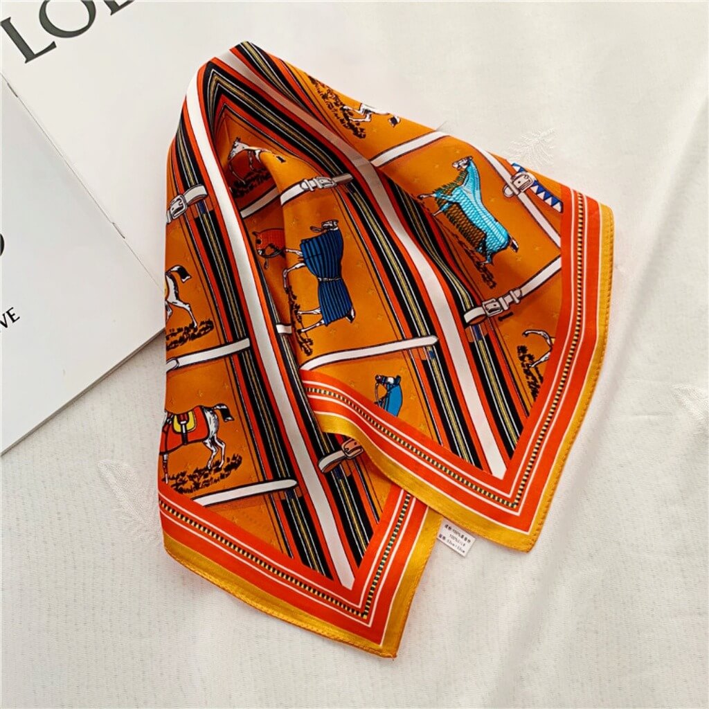 MaraSilk Pure Mulberry Silk Scarf Square Crepe Satin MS11-5