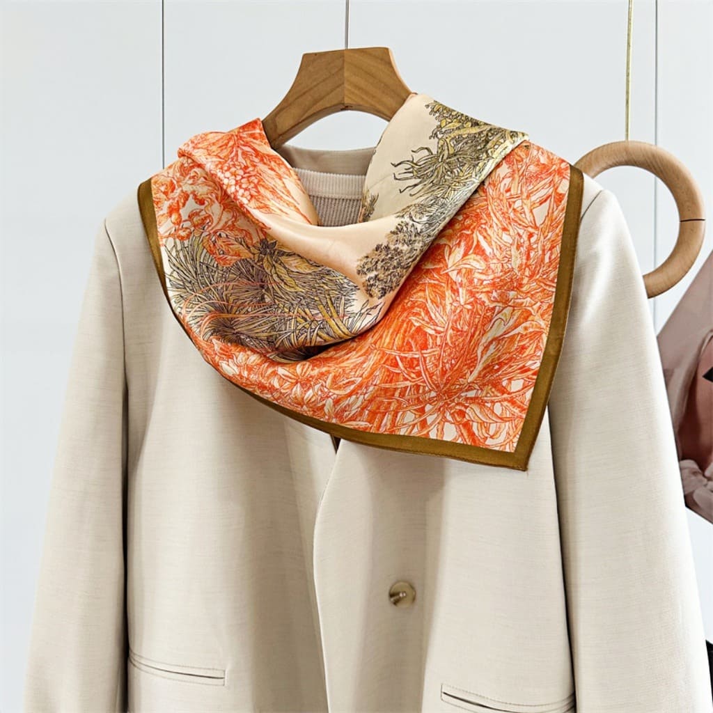 MaraSilk Pure Mulberry Silk Scarf - Square Crepe Satin MS114