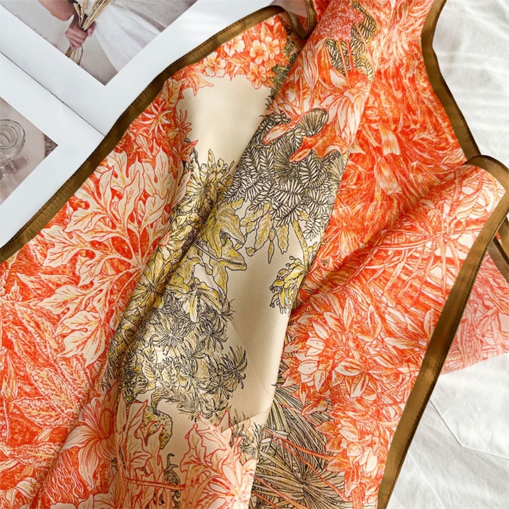 MaraSilk Pure Mulberry Silk Scarf - Square Crepe Satin MS114